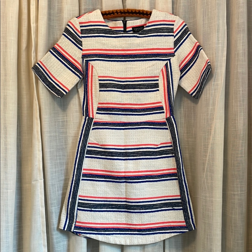 Topshop structured & stretchy striped dress